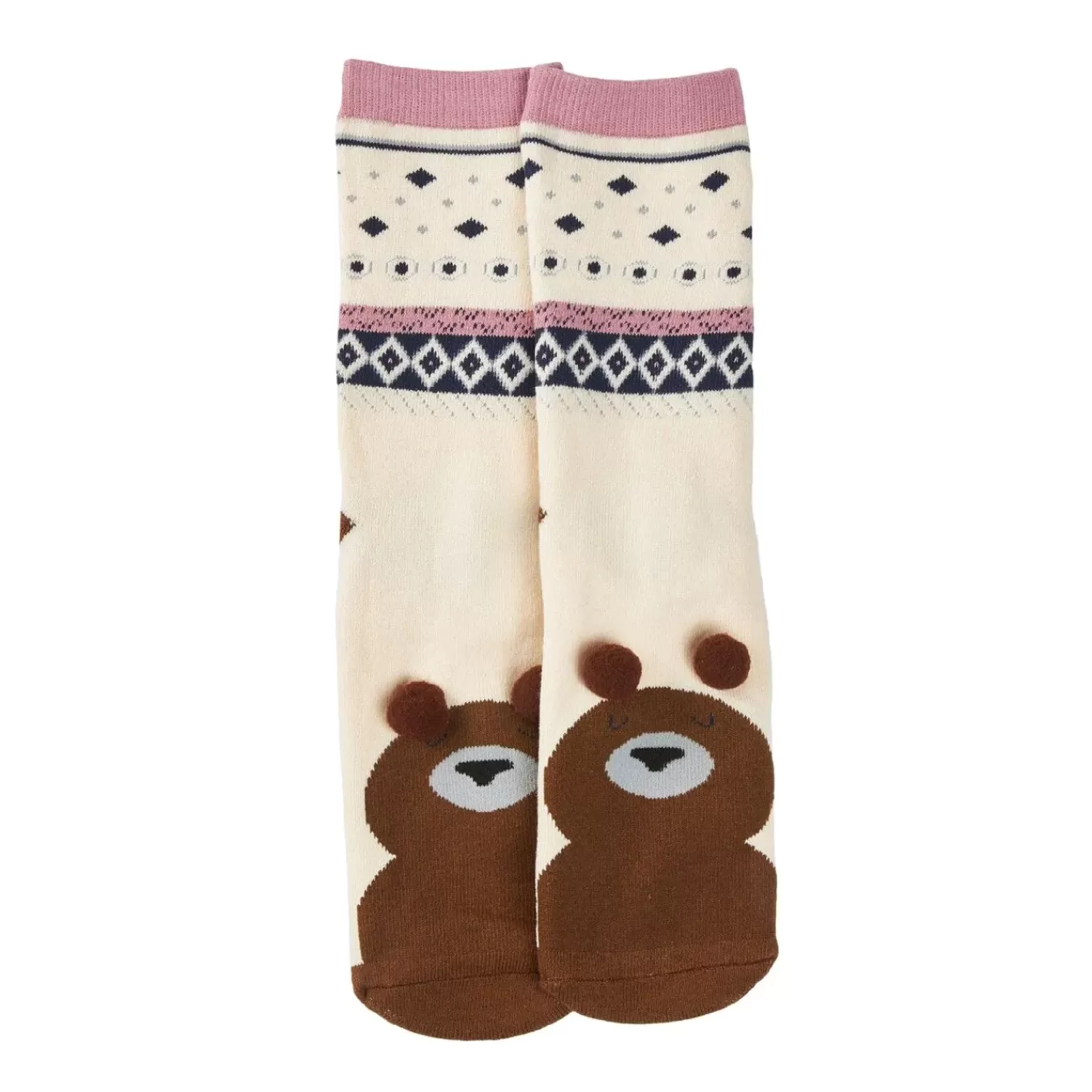 NANU-NANA Anti-Rutschsocken Xmas, Bär Beige, Größe 36 - 41 Fashion