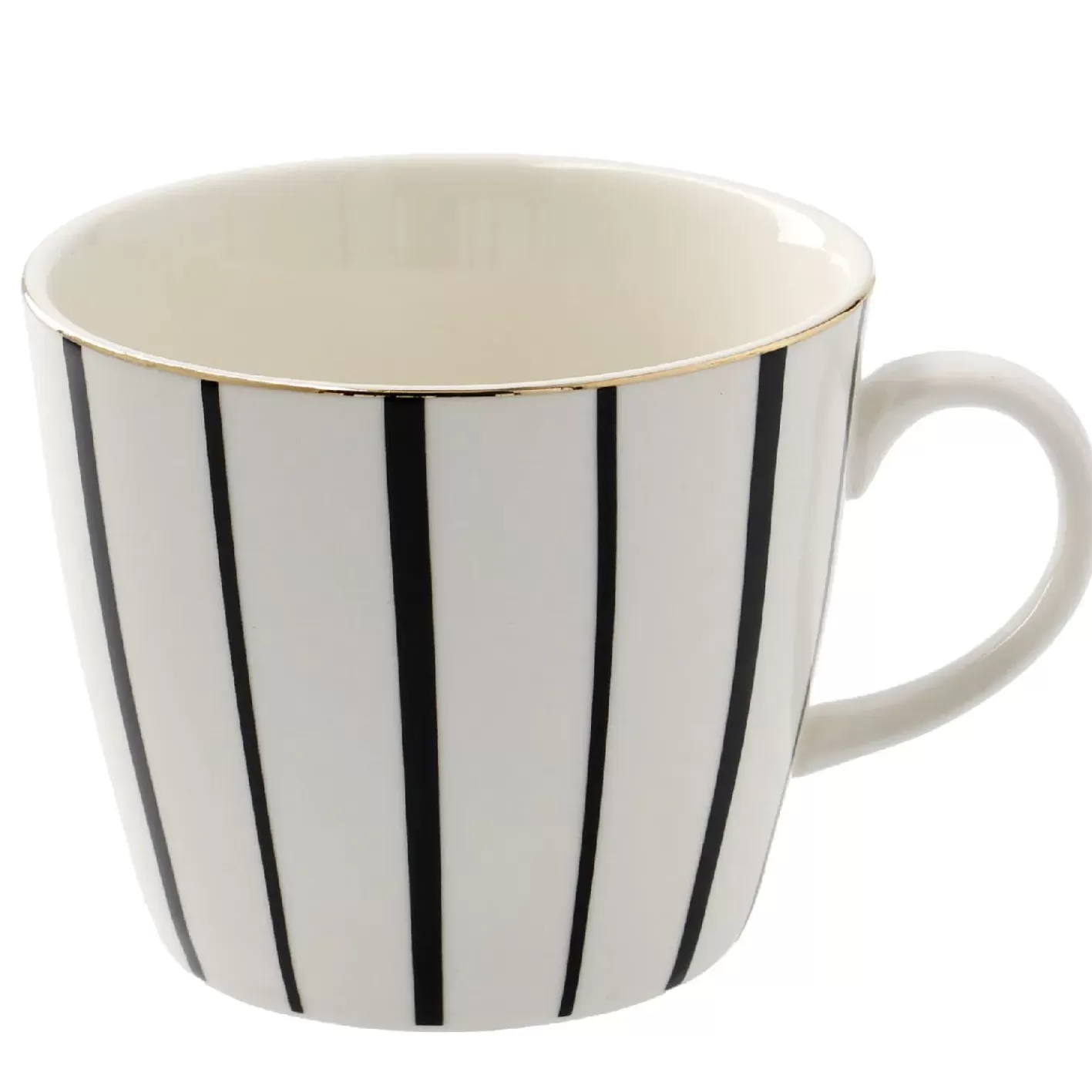 NANU-NANA Becher China, Strahlen/breit, Schwarz/weiß, 300 Ml, Goldrand Outlet