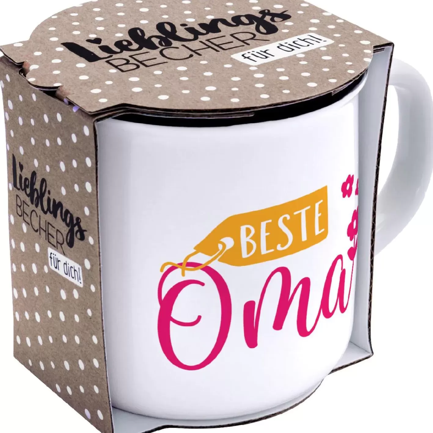 NANU-NANA Becher Emaille-Optik, Oma, 350 Ml Store