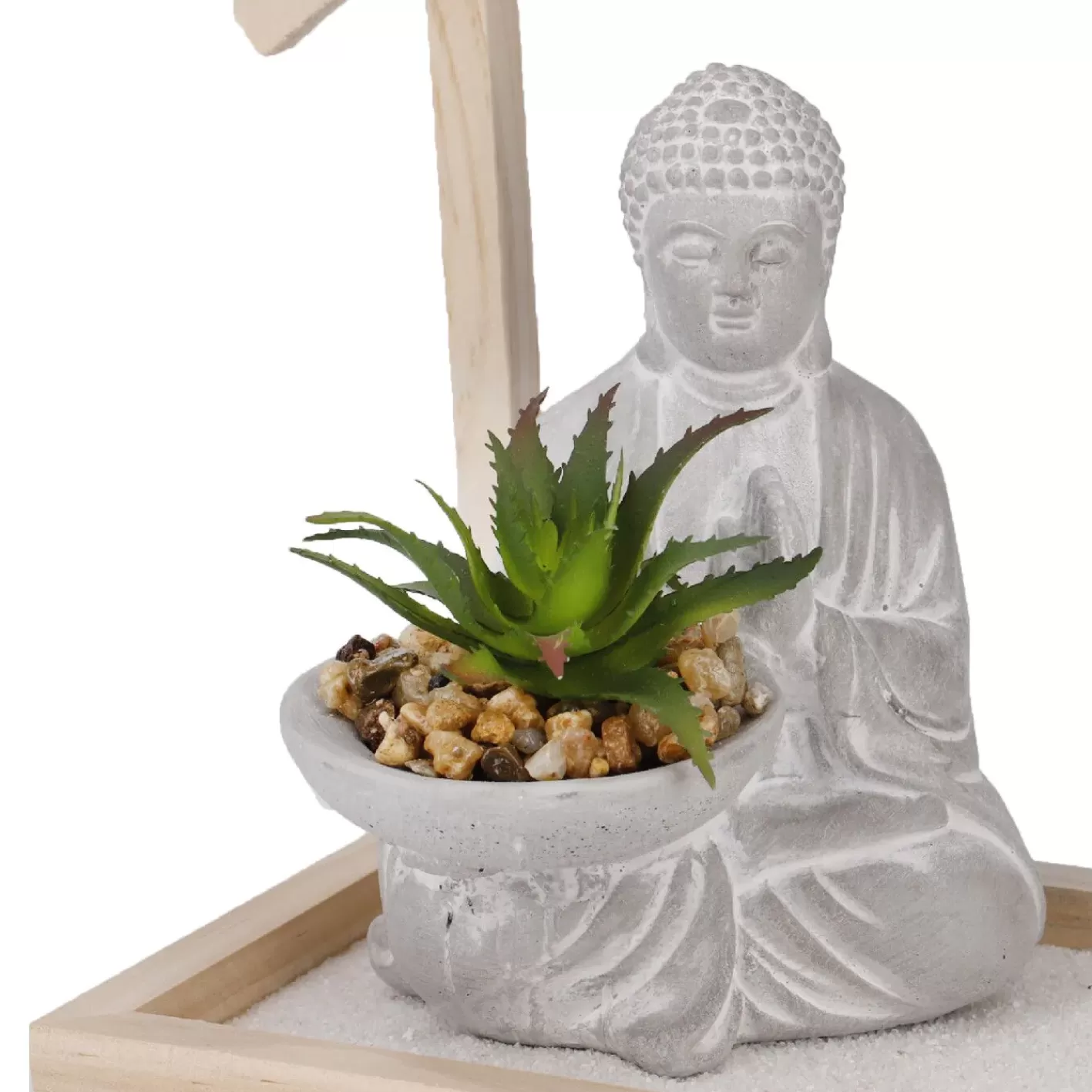 NANU-NANA Buddha Dekotablett, Natur/grau Discount