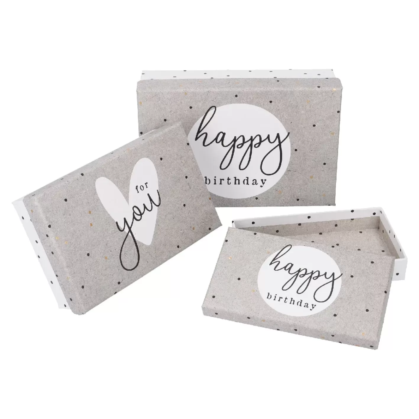 NANU-NANA 3er Set Geschenkkarton Geburtstag, Weiß/grau Best Sale