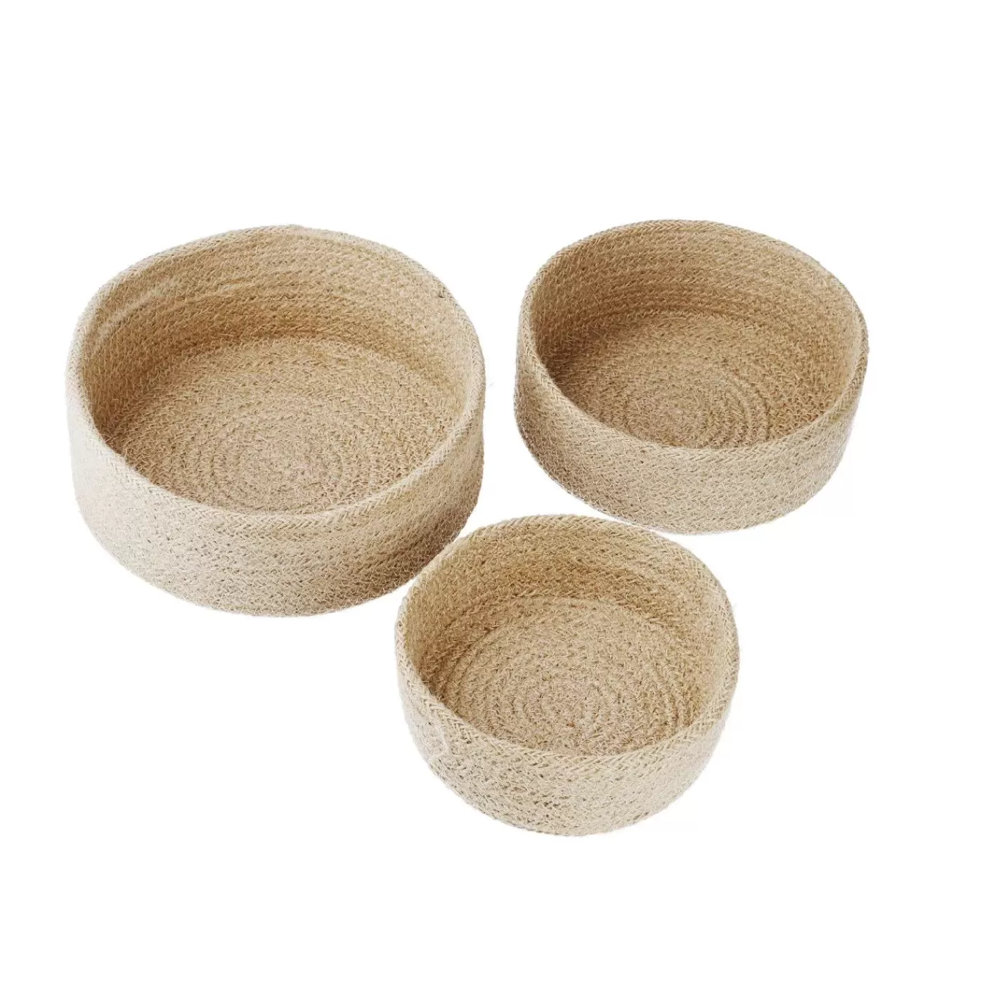 NANU-NANA 3er Set Schale Jute, Rund, Natur Cheap