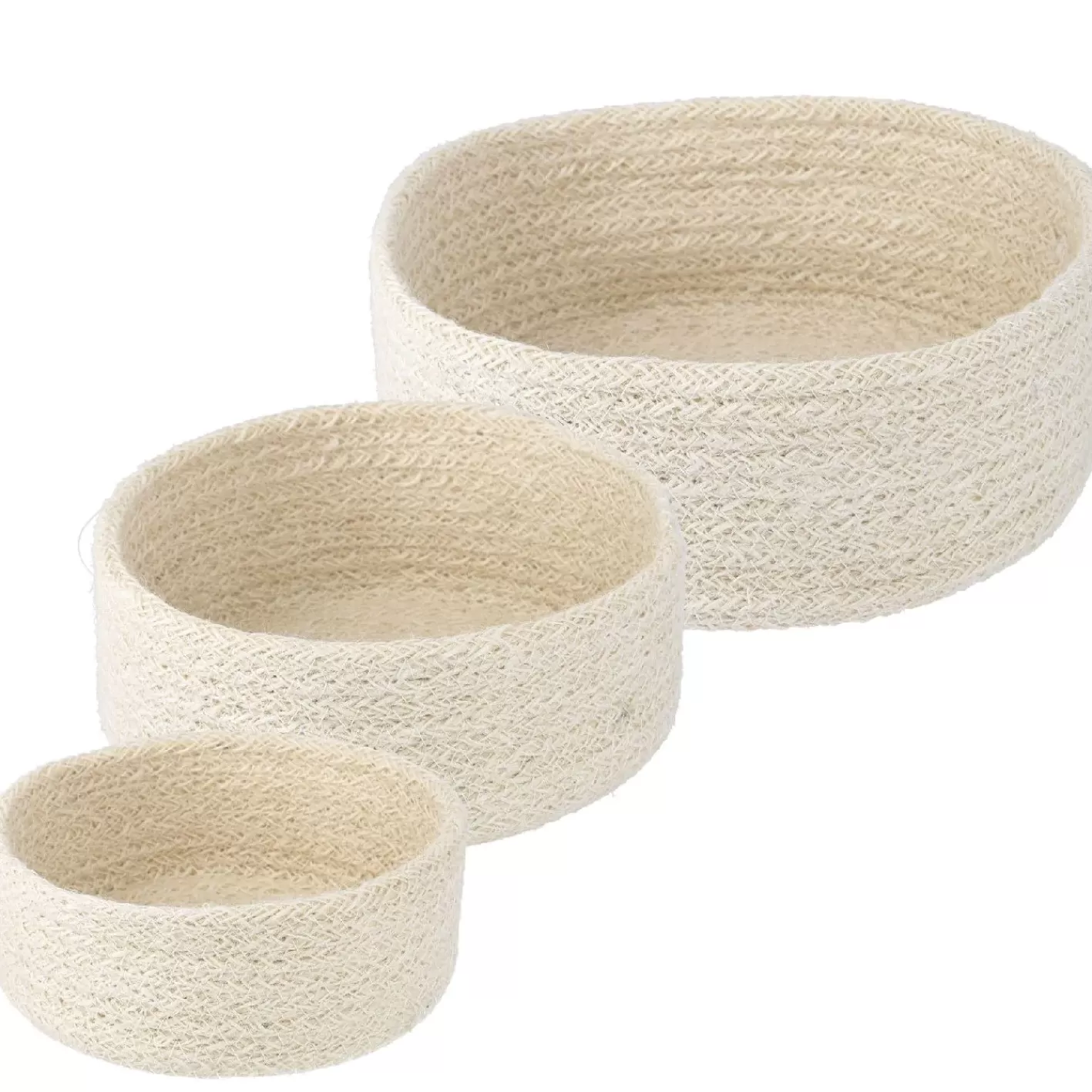 NANU-NANA 3er Set Schale Jute, Rund, Weiß New