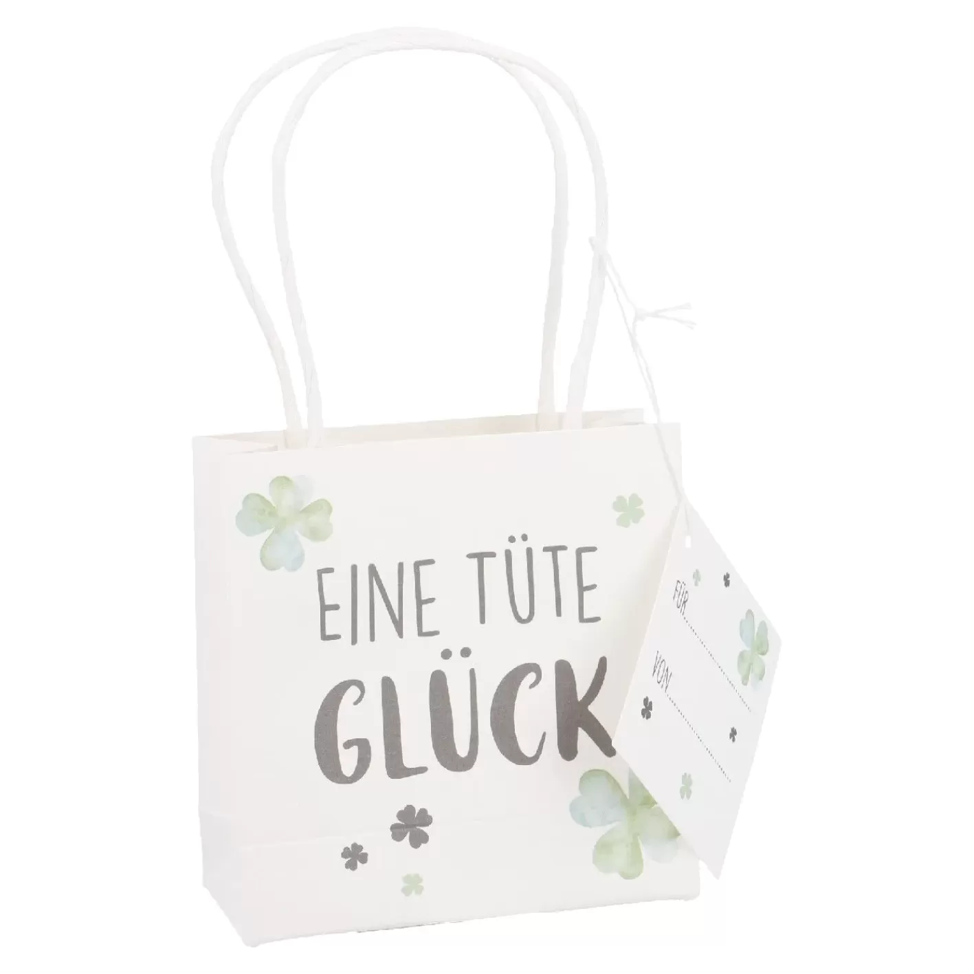 NANU-NANA Geschenktüte Spruch, Tüte Glück, 10 X 10 Cm Best