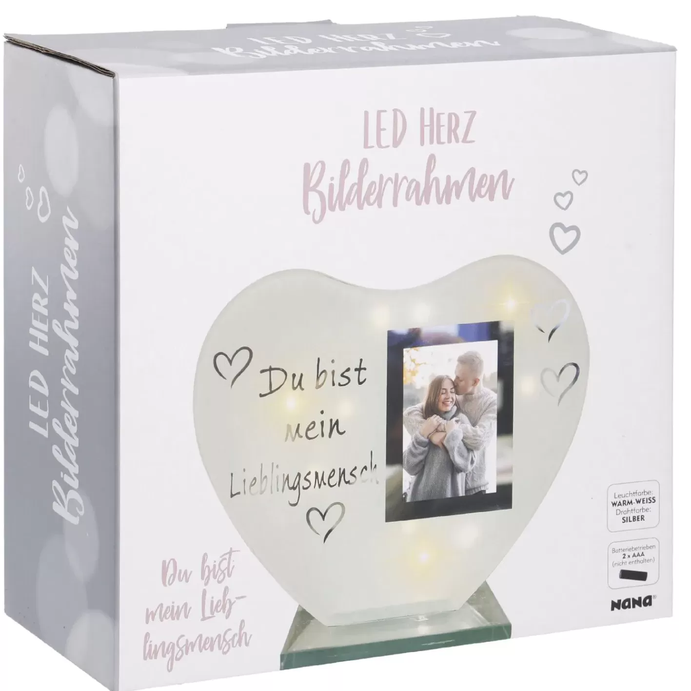 NANU-NANA LED-Bilderrahmen Herz, Lieblingsmensch Shop