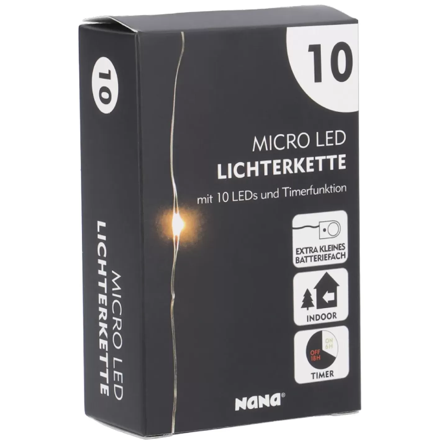 NANU-NANA LED-Lichterkette Mini, Silber, 10er Cheap