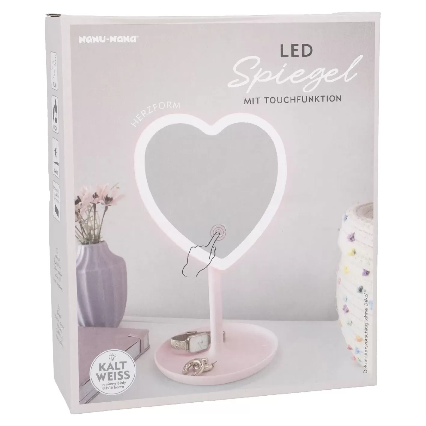 NANU-NANA LED-Spiegel Form, Herz/rosa, 26 Cm Cheap