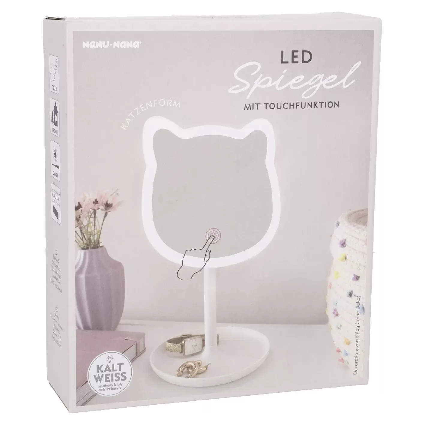 NANU-NANA LED-Spiegel Form, Katze/weiß, 26 Cm Outlet