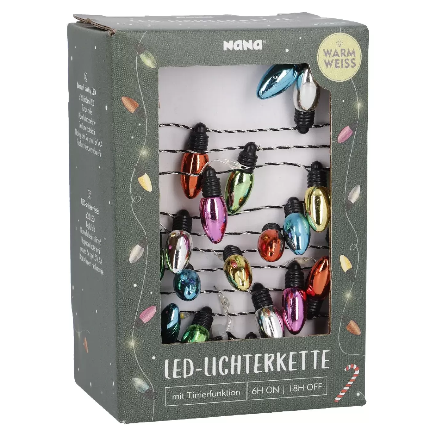 NANU-NANA Lichterkette Glühbirne, Bunt, 20er Flash Sale