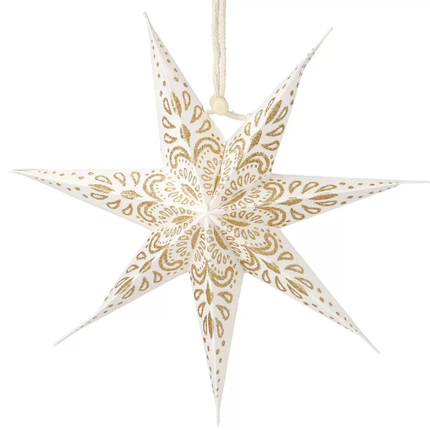 NANU-NANA Papierstern, Weiß/gold, Ornament, 18 Cm Shop