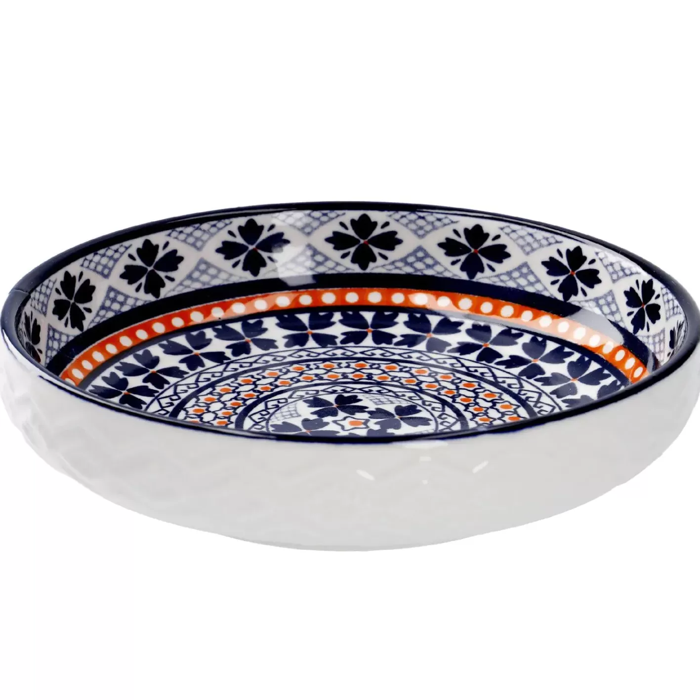 NANU-NANA Schale China, Flach, Blau/orange, 15 Cm Sale