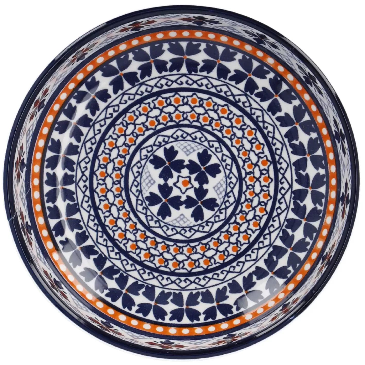 NANU-NANA Schale China, Flach, Blau/orange, 15 Cm Sale