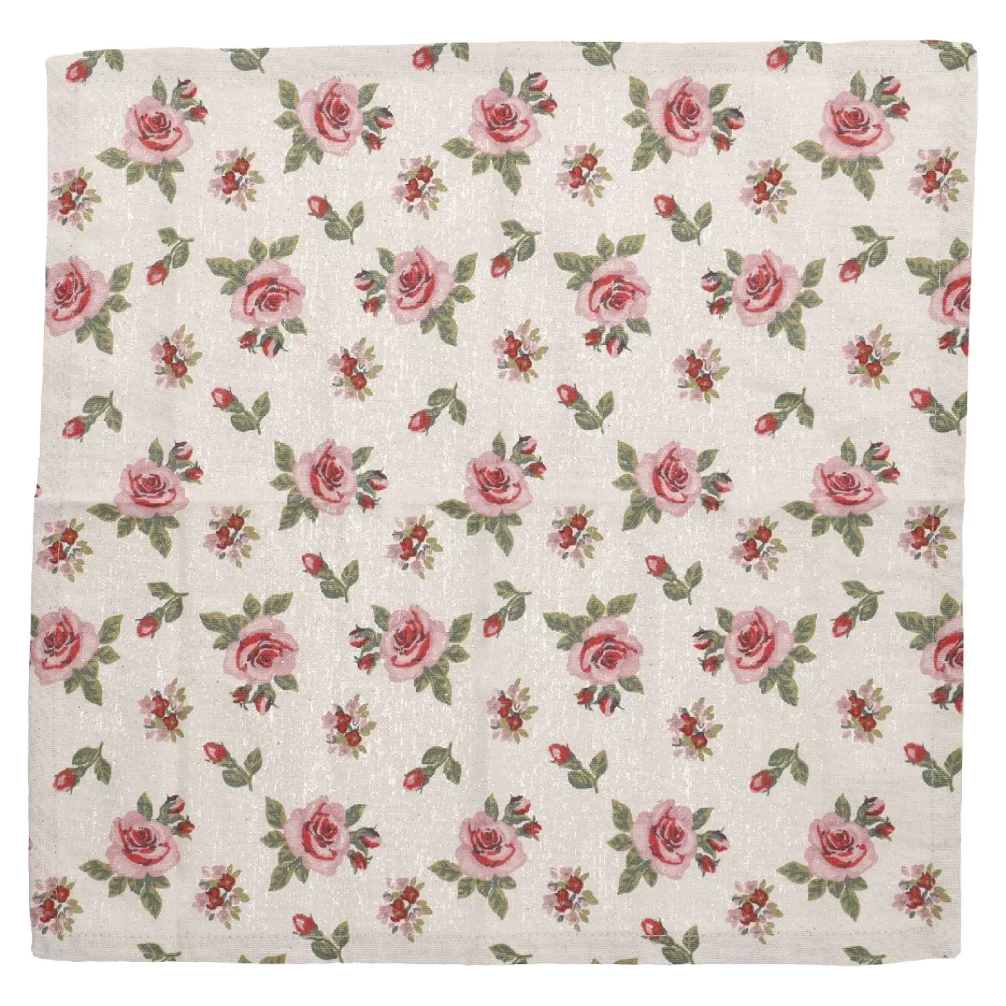 NANU-NANA Serviette Rosen, Natur, 40 X 40 Cm Cheap